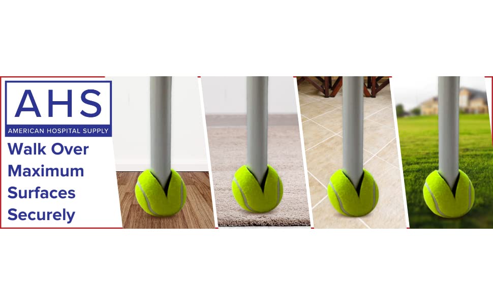 AMERICAN HOSPITAL SUPPLY AHS Tennis Balls for Walker Legs Tennis Balls for Walkers for Seniors Complete Support & Surface Protection | Pair of 2 Precut (Yellow) - Image 8